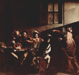 Powołanie świętego Mateusza Caravaggia — światło i cień w malarstwie